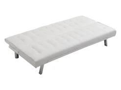 Sofá cama clic clac em pele sintética Branco - GUILLAUME