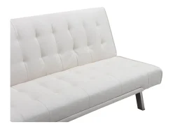 Sofá cama clic clac em pele sintética Branco - GUILLAUME
