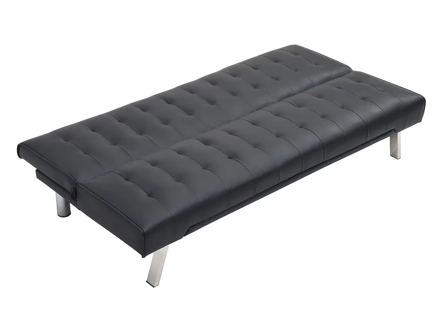 Sofá cama clic clac em pele sintética Preto - GUILLAUME