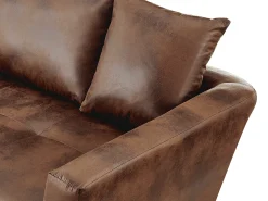 Sofá cama de canto esquerdo em microfibra Castanho ROMANE II