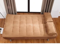 Sofá cama de sistema clic clac em cor caramelo - MISHAN