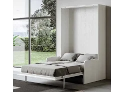 Sofá cama Kentaro Noce 120 com móvel de parede articulado