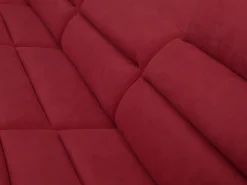 Sofá canto direito modular tecido e pele sintética vermelho e preto BOILEAU