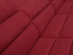 Sofá canto esquerdo modular tecido e pele sintética vermelho e preto BOILEAU
