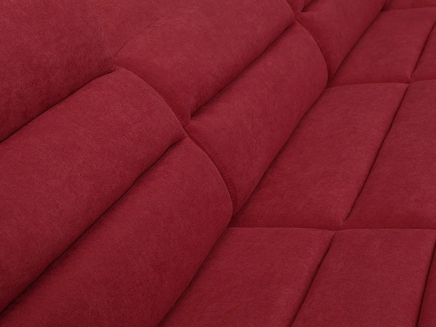 Sofá canto esquerdo modular tecido e pele sintética vermelho e preto BOILEAU