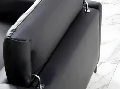 Sofá chaise longue direito em pele preta 6041 ANGEL CERDA