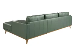 Sofá chaise longue direito em pele verde 6199 ANGEL CERDA