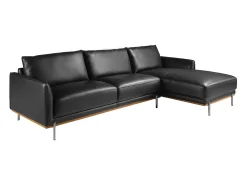 Sofá chaise longue direito em pele preta 6197 ANGEL CERDA