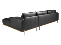Sofá chaise longue direito em pele preta 6197 ANGEL CERDA