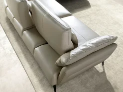 Sofá chaise longue direito em pele de areia 6213 ANGEL CERDA