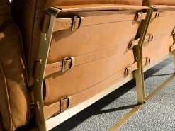 Sofá chaise longue direito em pele camel 6232 ANGEL CERDA