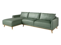 Sofá chaise longue esquerdo em pele verde 6200 ANGEL CERDA