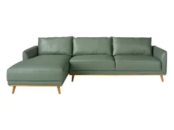 Sofá chaise longue esquerdo em pele verde 6200 ANGEL CERDA