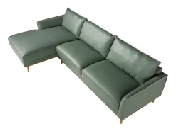 Sofá chaise longue esquerdo em pele verde 6200 ANGEL CERDA