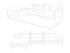 Sofá chaise longue esquerdo em pele verde 6200 ANGEL CERDA