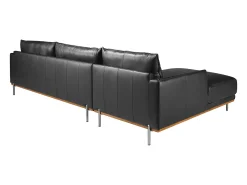Sofá chaise longue esquerdo em pele preta 6198 ANGEL CERDA