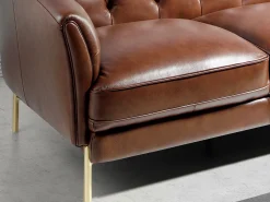 Sofá Chester 2 lugares em pele castanha cognac 6139 ANGEL CERDA