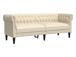 Sofá chesterfield 3 lugares linho