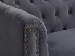Sofá chesterfield 2 lugares em veludo antracite TURNER