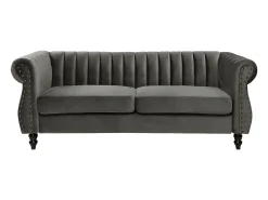 Sofá chesterfield 3 lugares estilo chesterfield em veludo antracite TRUMBO