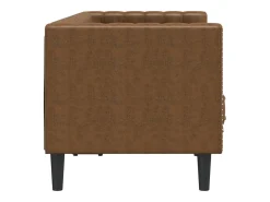 Sofá chesterfield com rolos 2 lugares camurça artif. castanho