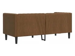 Sofá chesterfield com rolos 2 lugares camurça artif. castanho