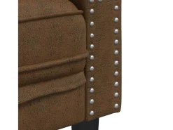Sofá chesterfield com rolos 2 lugares camurça artif. castanho