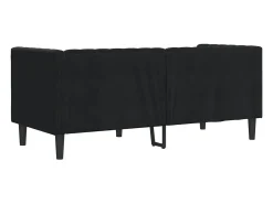 Sofá chesterfield com rolos 2 lugares veludo preto