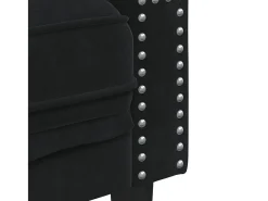 Sofá chesterfield com rolos 2 lugares veludo preto