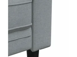Sofá chesterfield de 2 lugares tecido cinzento-claro
