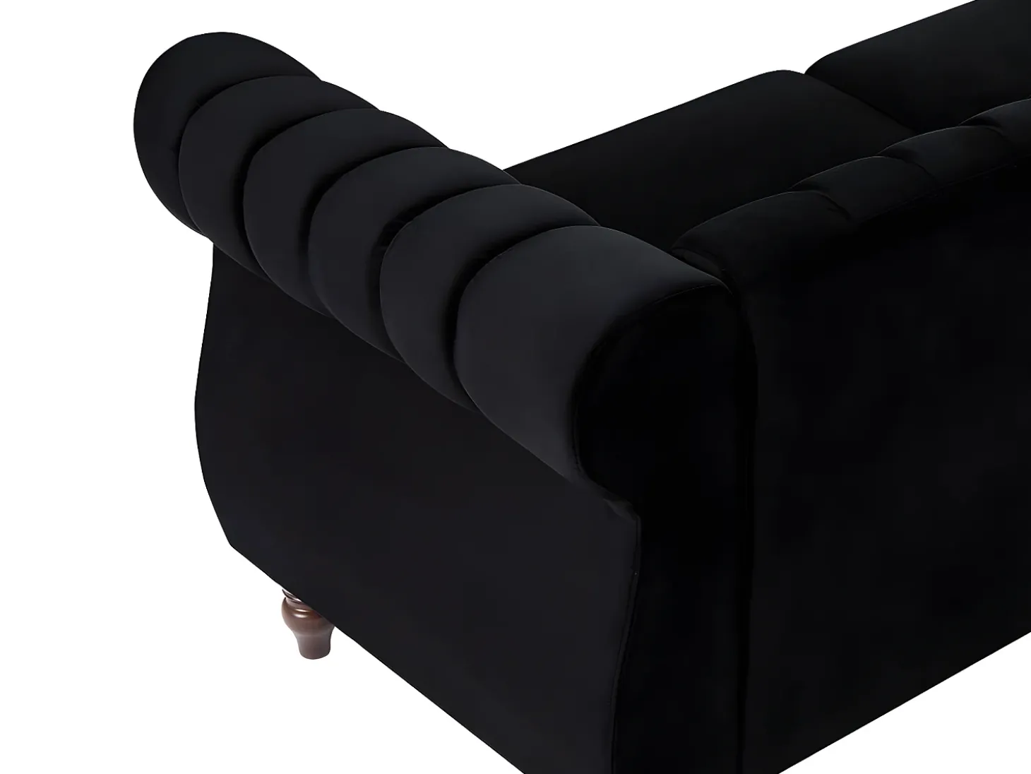 Sofá Chesterfield de 3 lugares em veludo preto TRUMBO