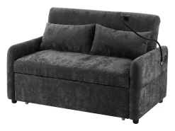 Sofá cinzento com suporte para telemóvel e bolso - encosto ajustável - para sala de estar e quarto