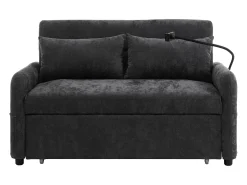 Sofá cinzento com suporte para telemóvel e bolso - encosto ajustável - para sala de estar e quarto