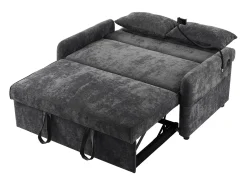 Sofá cinzento com suporte para telemóvel e bolso - encosto ajustável - para sala de estar e quarto