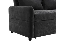 Sofá cinzento com suporte para telemóvel e bolso - encosto ajustável - para sala de estar e quarto
