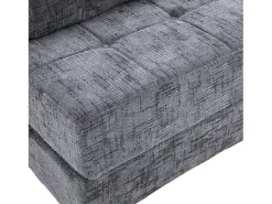Sofá cinzento de 1 lugar - Sofá dobrável com encosto e almofadas - chenille
