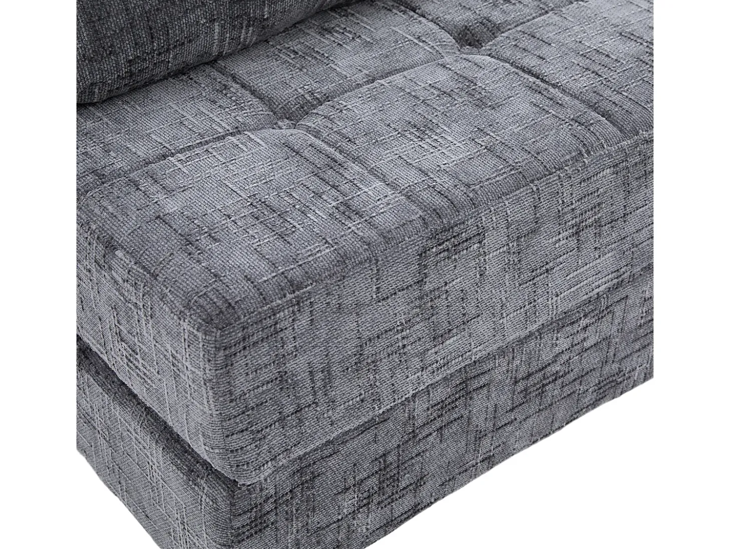 Sofá cinzento de 1 lugar - Sofá dobrável com encosto e almofadas - chenille