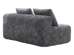 Sofá cinzento de 2 lugares - Sofá reto com almofadas e compartimentos de arrumação - chenille - padrão neve