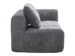Sofá cinzento de 2 lugares - Sofá reto com almofadas e compartimentos de arrumação - chenille - padrão neve