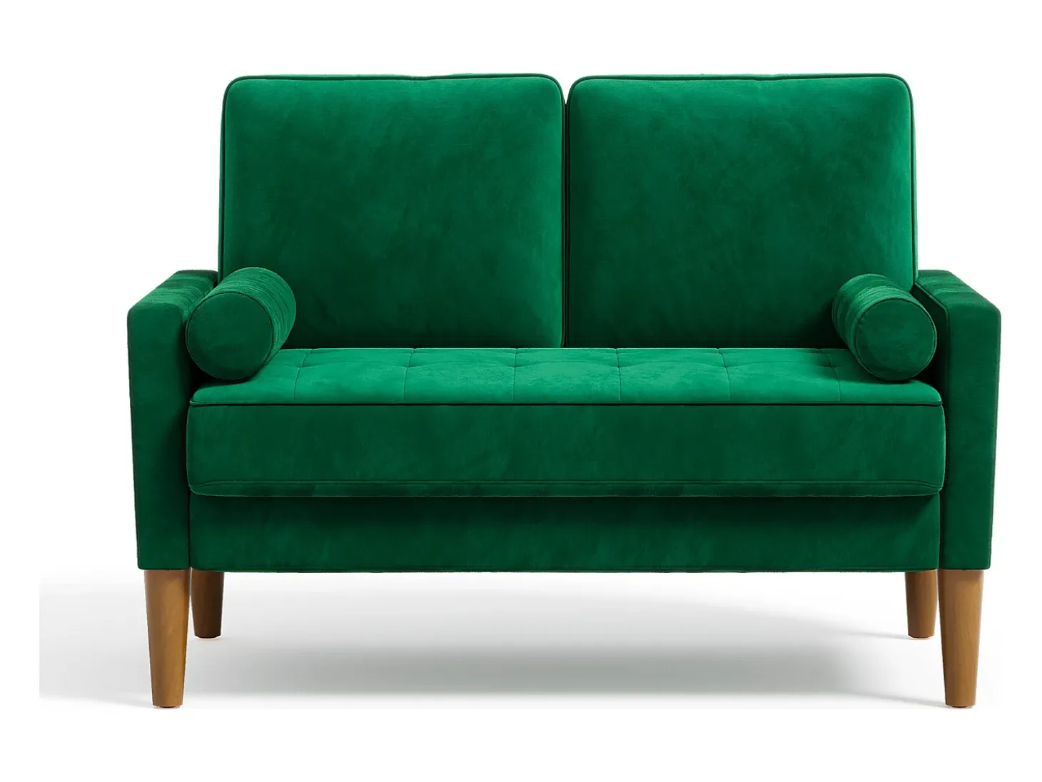 Sofá com 2 assentos escandinavos, mini sofá de braço laminado em Veludo de Adeset, Bolchair da Sala de Livro com Afrestos de Braço, 121x77x87cm - Verde