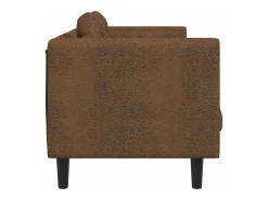 Sofá com almofadões 2 lugares camurça artificial castanho