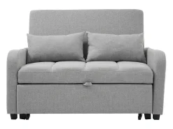 Sofá conversível 127x75x94 cm - Encosto ajustável - Com 2 almofadas - Cinza escuro