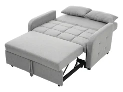 Sofá conversível 127x75x94 cm - Encosto ajustável - Com 2 almofadas - Cinza escuro