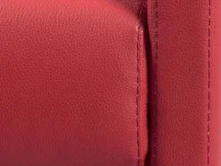 Sofá convertível abertura rápida couro sintético vermelho assento espuma com assento de memória de forma 140 cm colchão 14 cm CALIFE