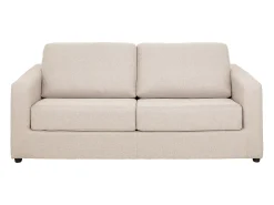 Sofá convertível abertura rápida tecido bege cama 140 cm e colchão 14 cm DONETO