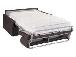 Sofá convertível abertura rápida couro sintético preto assento memória de forma 120 cm colchão 22 cm CALIFE