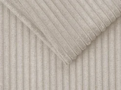Sofá convertível de veludo canelado bege assento memória de forma 160 cm colchão 14cm CALIFE