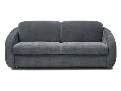 Sofá convertível "Laurie" Express em tecido texturado - cama de 140 cm - 3 lugares - Cinza