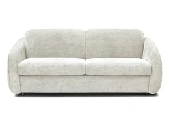 Sofá convertível "Laurie" Express em tecido texturado - cama de 140 cm - 3 lugares - Bege