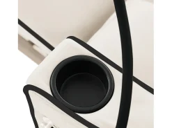 Sofá de 1 lugar - Poltrona com suporte para copos e suporte para telemóvel - veludo bege